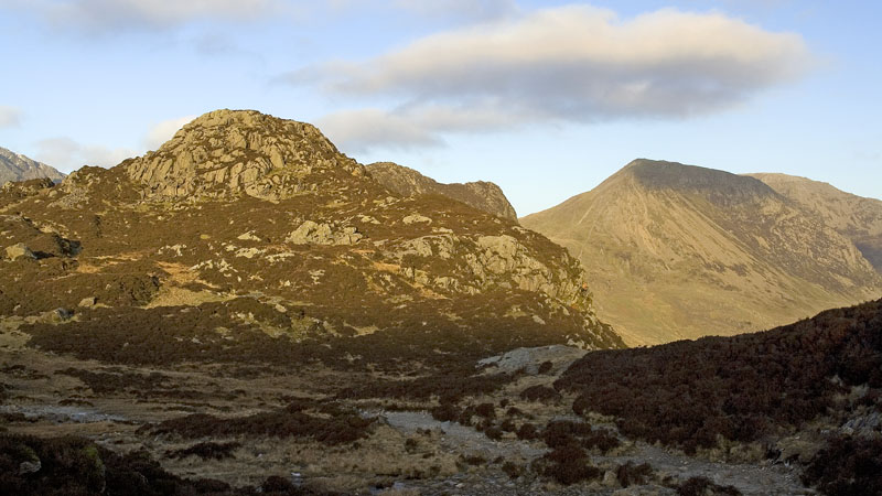 Green Crag & High Crag from Great Round How path Green Crag & High Crag from Great Round How path