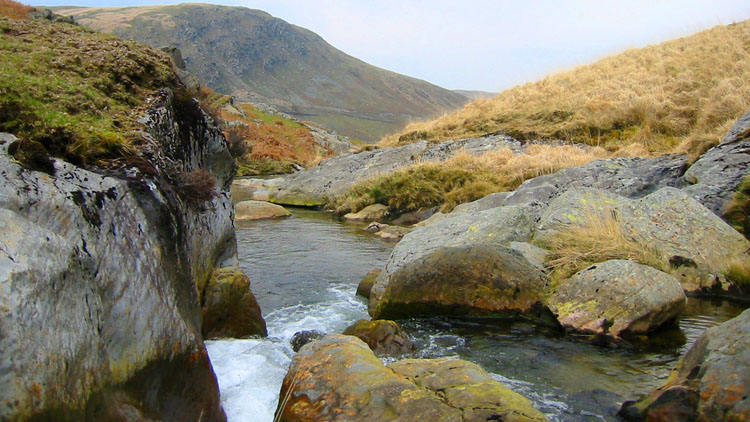 Craig Fawr from the falls on the Afon Arban Craig Fawr from the falls on the Afon Arban