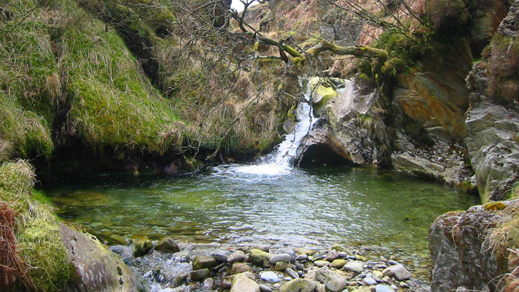 Falls and pool in the Nant yr lau gorge Falls and pool in the Nant yr lau gorge