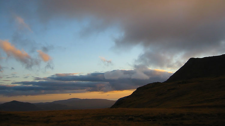 Evening sky and Ill Crag from pitch at Esk Hause Evening sky and Ill Crag from pitch at Esk Hause