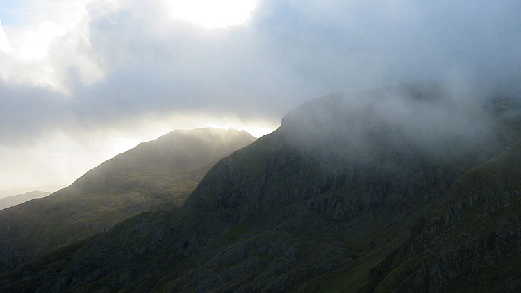 Crib Goch pinnacles from Llechog Crib Goch pinnacles from Llechog