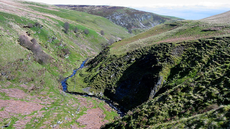 The lower Nant Rhydwilym valley The lower Nant Rhydwilym valley