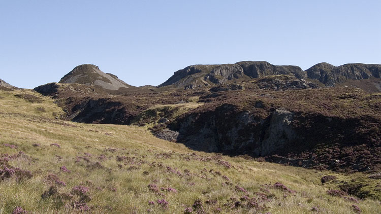 Graig Goch cliffs across the Afon Gamallt valley Graig Goch cliffs across the Afon Gamallt valley