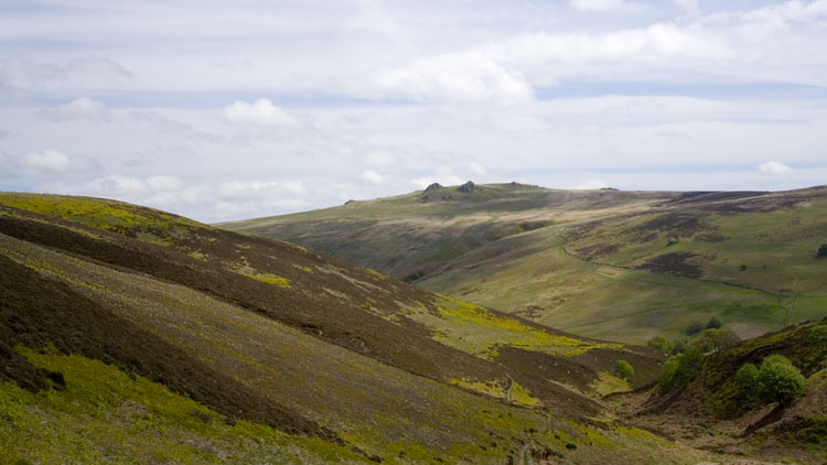 Hawsen Burn valley and Langlee Crags Hawsen Burn valley and Langlee Crags
