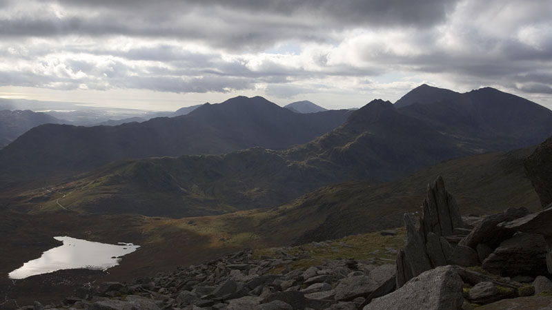 Snowdon horseshoe and Llyn Cwmffynnon Snowdon horseshoe and Llyn Cwmffynnon