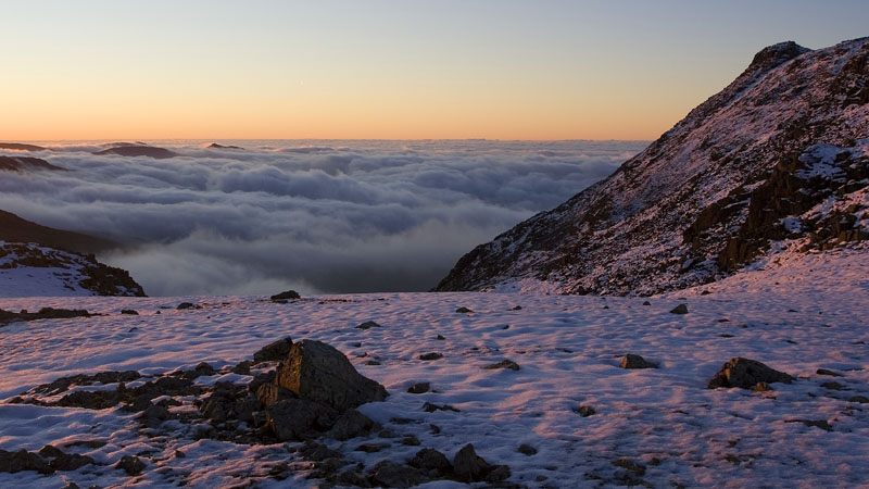 Dawn light on inversion & Ill Crag Dawn light on inversion & Ill Crag