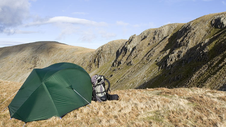 Pitch on edge of Ramps Gill valley