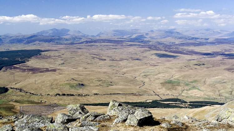 Snowdonia peaks from Arenig Fawr Snowdonia peaks from Arenig Fawr