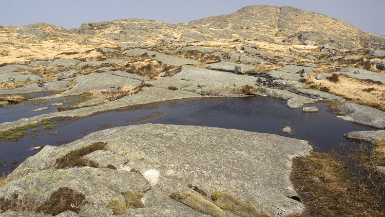 Granite slab terrain and pool on Craignaw
