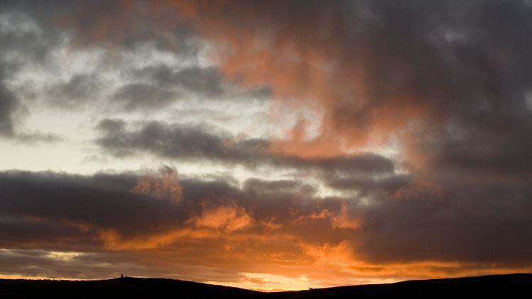 Sunset from pitch on High Street with Thornthwaite Beacon & deer Sunset from pitch on High Street with Thornthwaite Beacon & deer