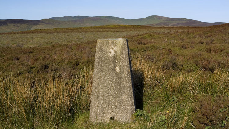 The Berwyn ridge from Bryn Du trig point The Berwyn ridge from Bryn Du trig point