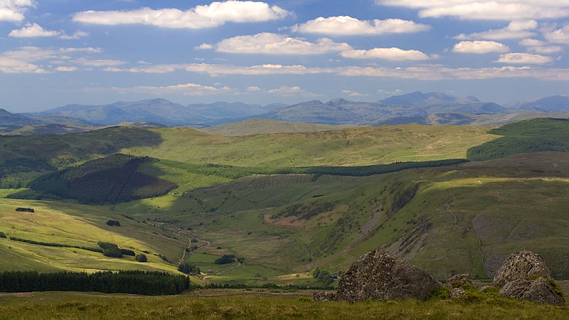 Hazy view to northern Snowdonia from Dduallt