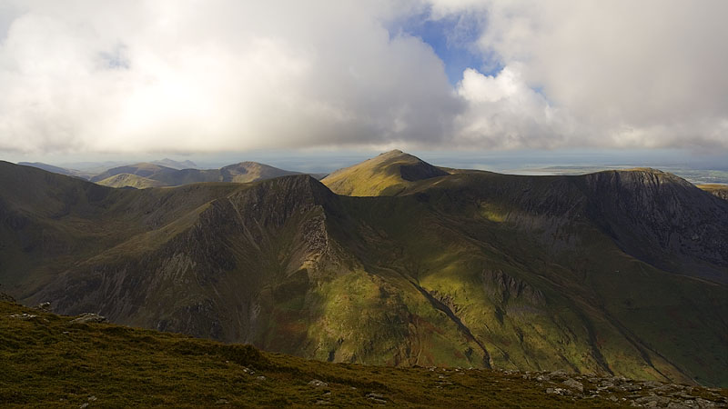 View across the Ffrancon valley from Pen yr Ole Wen