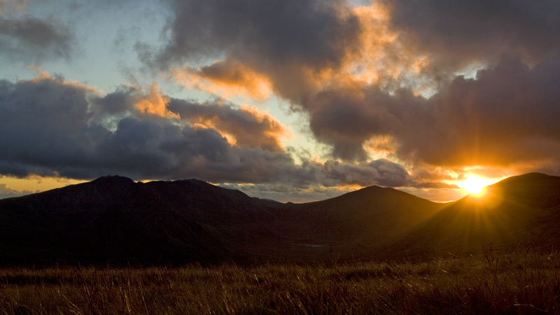 Sunset from the tent pitch