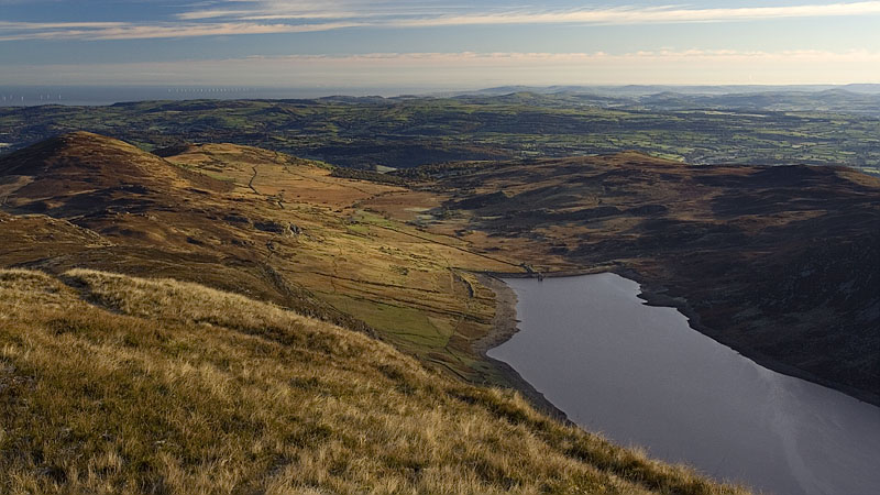 View over Llyn Cowlyd from Pen Llithrig y Wrach