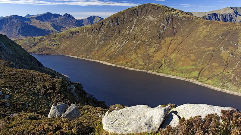 Llyn Cowlyd & Pen Llithrig y Wrach from Creigiau Gleision