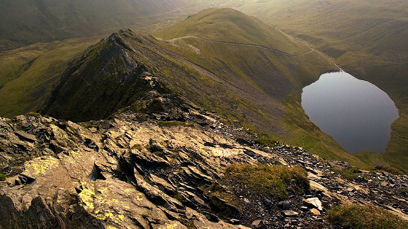 Early sun on Sharp Edge & Scales Tarn