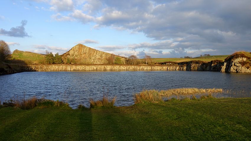 Quarry lake and Cawfield Crags