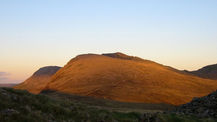 Evening light on the ridge from Carnedd Lwyd