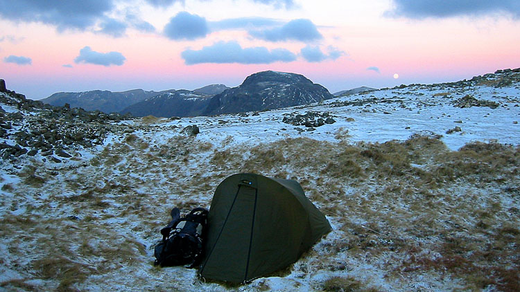 Allen Crags pitch and full moon