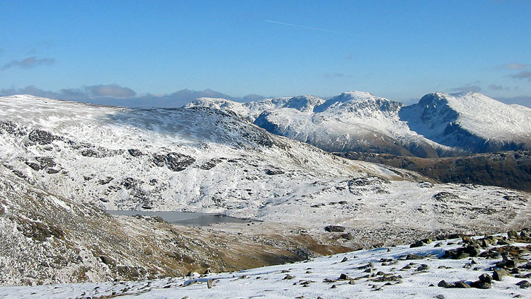 Scoat Tarn & the Scafells from Haycock