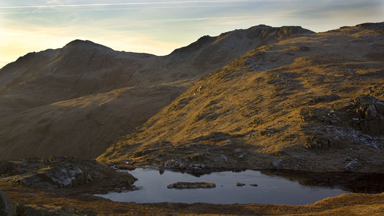 Looking back over Lincombe Tarns & pitch spot Looking back over Lincombe Tarns & pitch spot