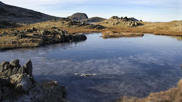 Ice-patterned pool & Great Gable Ice-patterned pool & Great Gable