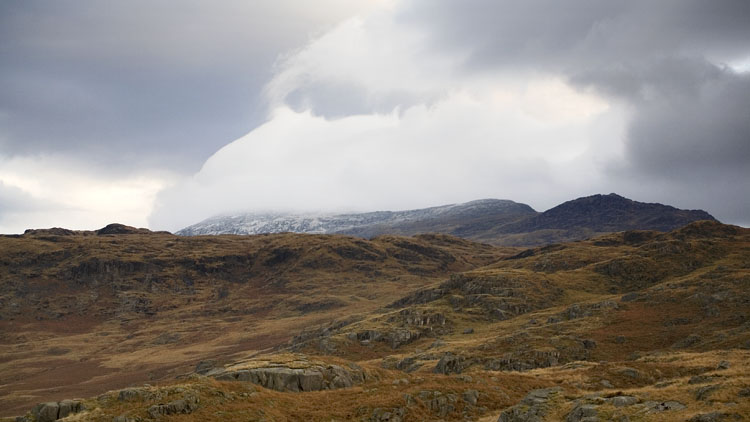 Mist gathers on Sca Fell Mist gathers on Sca Fell
