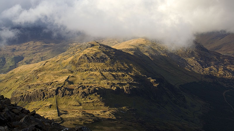 Moel yr Ogof from Moel Hebog Moel yr Ogof from Moel Hebog