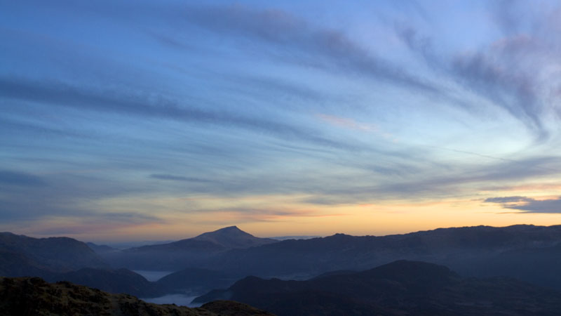 Dawn sky from pitch in Cwm Cyd Dawn sky from pitch in Cwm Cyd