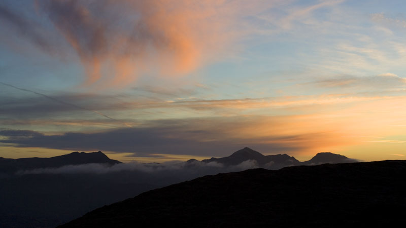 Dawn sky from pitch in Cwm Cyd Dawn sky from pitch in Cwm Cyd