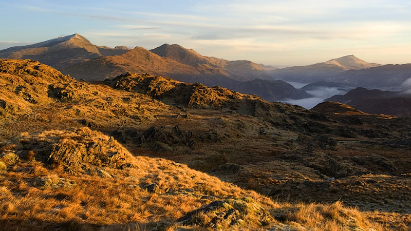Yr Wyddfa & Moel Siabod from Cwm Cyd Yr Wyddfa & Moel Siabod from Cwm Cyd