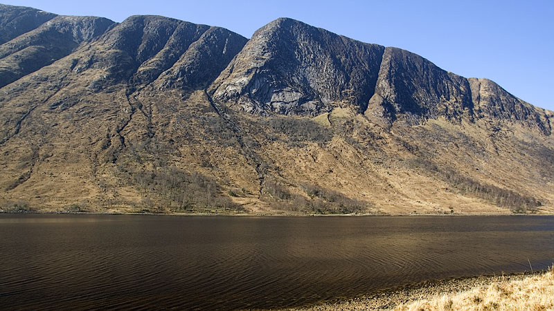 Incised buttresses of Beinn Trilleachan across Loch Etive