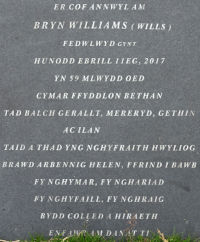 Inscribed stone on Moel y Garnedd