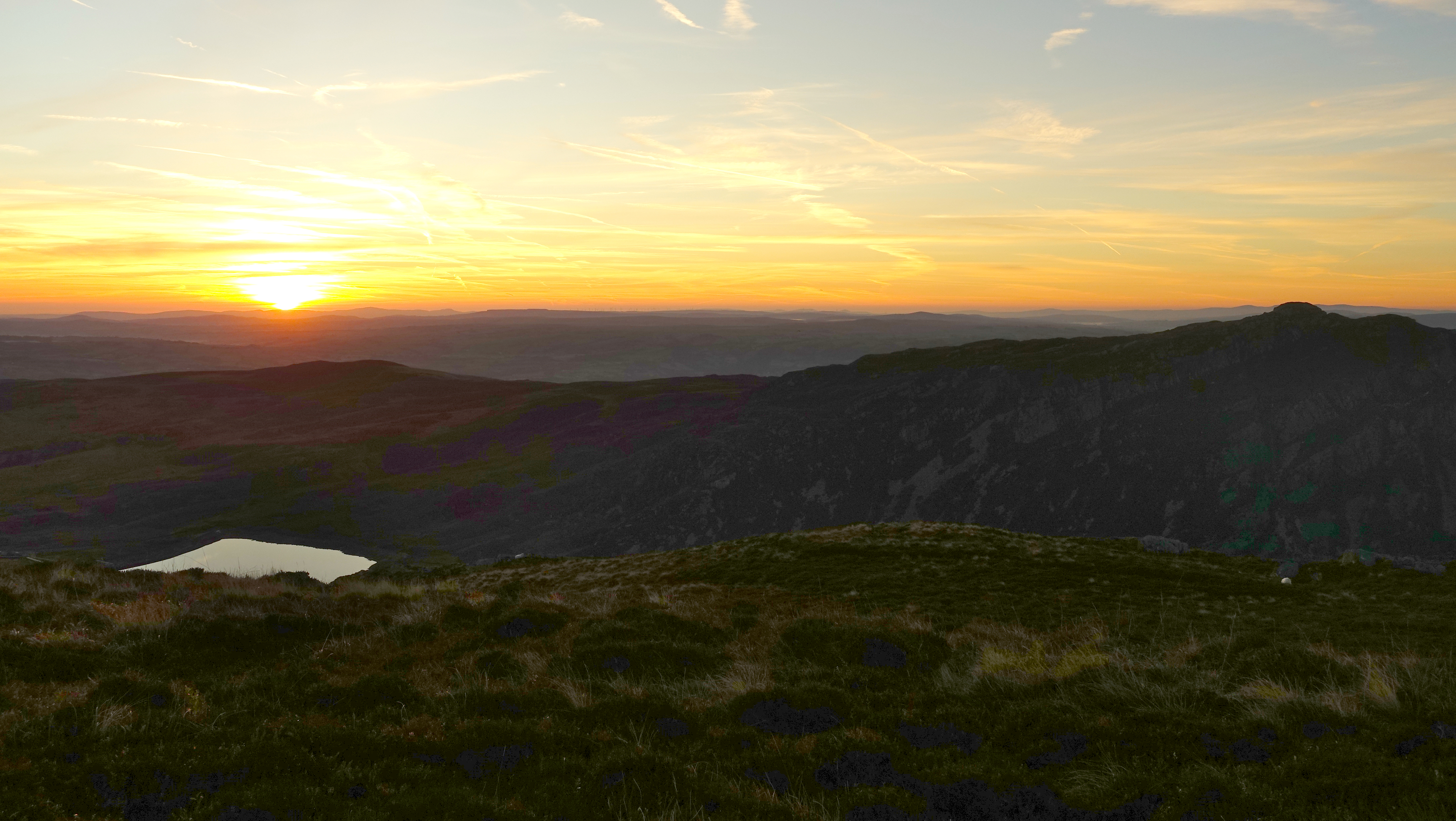 Sunrise over Llyn Cowlyd from the pitch Sunrise over Llyn Cowlyd from the pitch