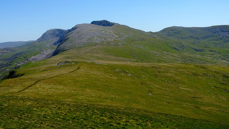 View ahead to the Cadair ridge from Tyrrau Mawr