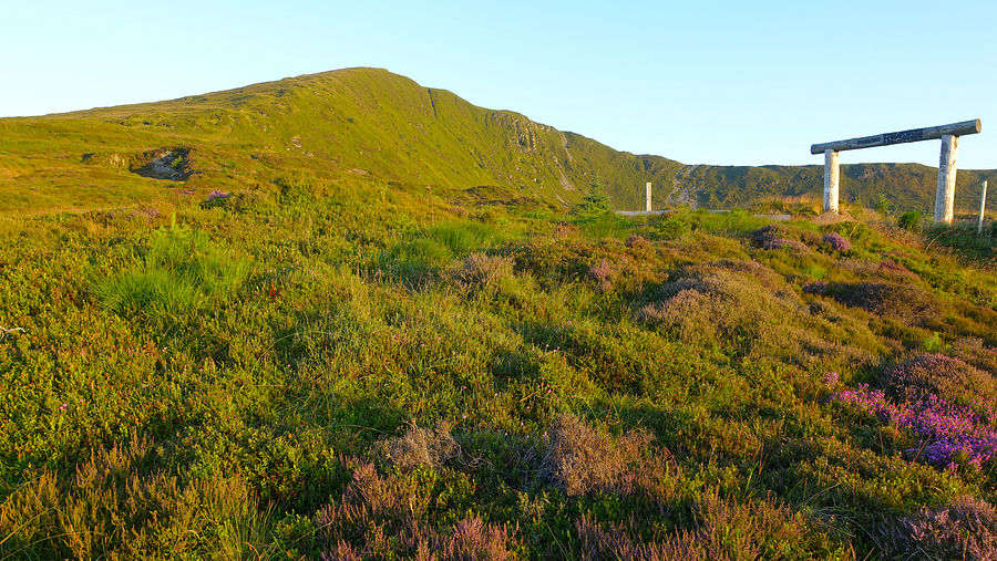 Early light on Tarren y Gesail from the pitch Early light on Tarren y Gesail from the pitch