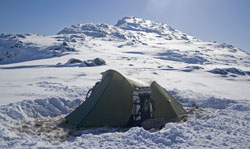 Deep snow pitch on Aran Benllyn